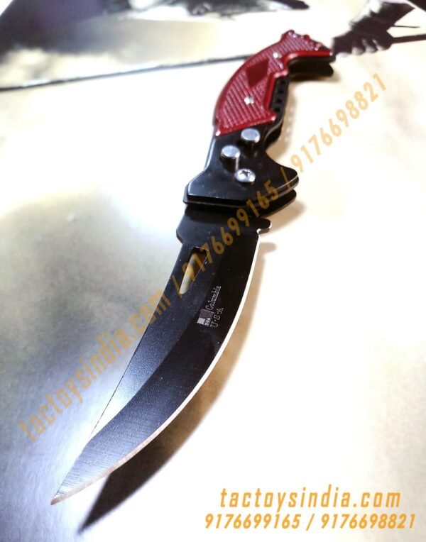 F881 Double Safety Automatic Folding Knife Button Operated Blade
