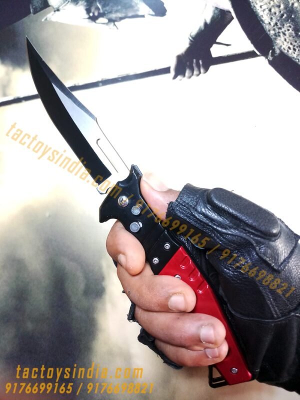Ninja Red Assassin's choice Automatic Folder Safety Button knife