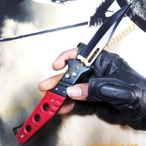 Ninja Red Assassin's choice Automatic Folder Safety Button knife