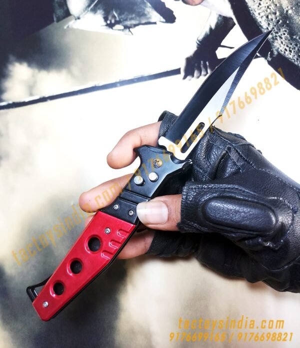 Ninja Red Assassin's choice Automatic Folder Safety Button knife