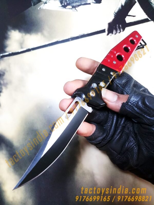 Ninja Red Assassin's choice Automatic Folder Safety Button knife