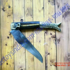 Medium-Rampuri-Chaku-Desi-Sheesham-Wood-Brass-Handle-Antique-Rampur-UP.-Knife