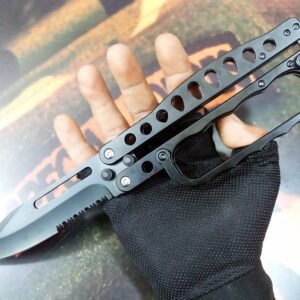 Super Trench Knife Folding Knuckle Knife World War Inspired Blade Butterfly Balisong Knife
