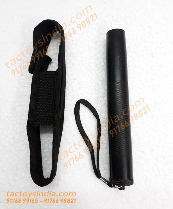 4 Section Collapsible Stainless steel metal black security Baton