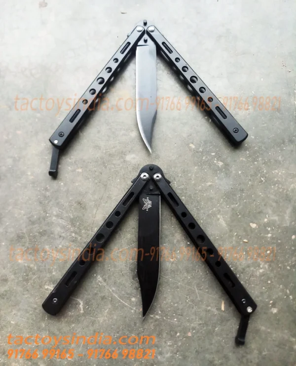 166-black - Benchmade Matt Black Butterfly balisong knives 166 black 4
