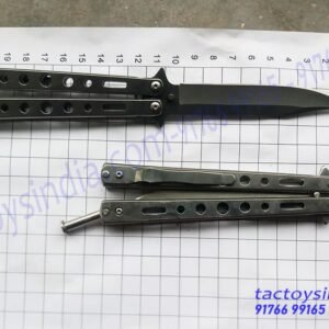 Benchmade Stainless Steel Silver Finish Razor Sharp Flipping Butterfly Balisong Knife Clip Point Tip