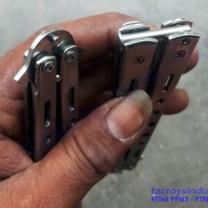 Benchmade Stainless Steel Silver Finish Razor Sharp Flipping Butterfly Balisong Knife Clip Point Tip