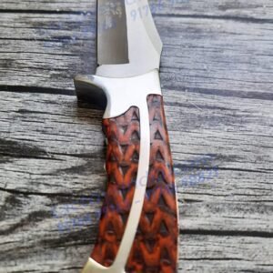 Columbia A0029 Kirpan Shaped Safety Knife / 330c Carbon steel Blade / Full tang knife / SS Handle with Wood Inlay / Layard hole by Tactoysindia.com