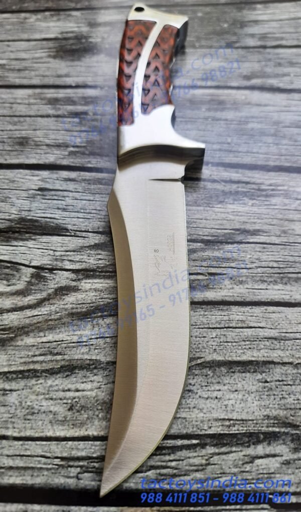 Columbia A0029 Kirpan Shaped Safety Knife / 330c Carbon steel Blade / Full tang knife / SS Handle with Wood Inlay / Layard hole by Tactoysindia.com