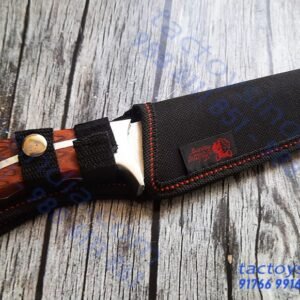 Columbia A0029 Kirpan Shaped Safety Knife / 330c Carbon steel Blade / Full tang knife / SS Handle with Wood Inlay / Layard hole by Tactoysindia.com