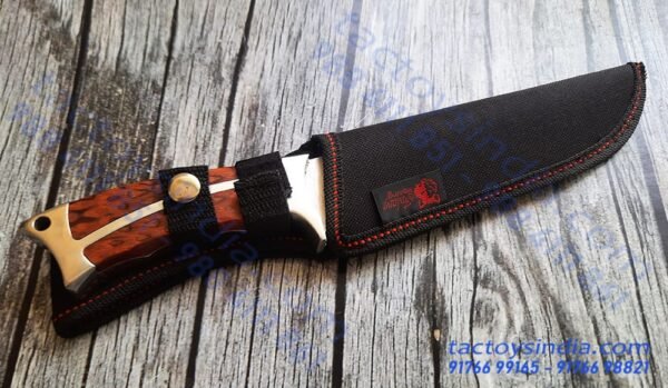 Columbia A0029 Kirpan Shaped Safety Knife / 330c Carbon steel Blade / Full tang knife / SS Handle with Wood Inlay / Layard hole by Tactoysindia.com