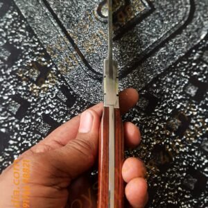 Columbia A10 Close Combat Knife / Finger Hole Guard Handle / 440c Blade / Full Tang / Lanyard Hole / SS with Natural wood handle tactoys India