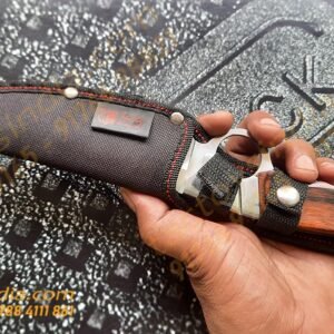 Columbia A10 Close Combat Knife / Finger Hole Guard Handle / 440c Blade / Full Tang / Lanyard Hole / SS with Natural wood handle tactoys India