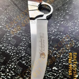 Columbia A10 Close Combat Knife / Finger Hole Guard Handle / 440c Blade / Full Tang / Lanyard Hole / SS with Natural wood handle tactoys India