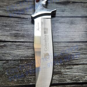 Columbia A11 full tang Blade - SS Handle scales with unique Epoxy resin Inserts - Lanyard Hole - Nylon Belt Carry Pouch - utility knife by TactoysIndia knives