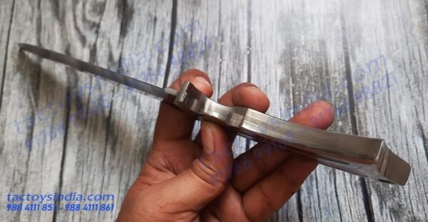 Columbia A11 full tang Blade - SS Handle scales with unique Epoxy resin Inserts - Lanyard Hole - Nylon Belt Carry Pouch - utility knife by TactoysIndia knives