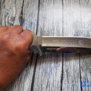 Columbia A11 full tang Blade - SS Handle scales with unique Epoxy resin Inserts - Lanyard Hole - Nylon Belt Carry Pouch - utility knife by TactoysIndia knives