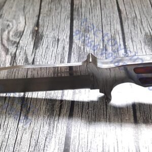 Columbia A11 full tang Blade - SS Handle scales with unique Epoxy resin Inserts - Lanyard Hole - Nylon Belt Carry Pouch - utility knife by TactoysIndia knives