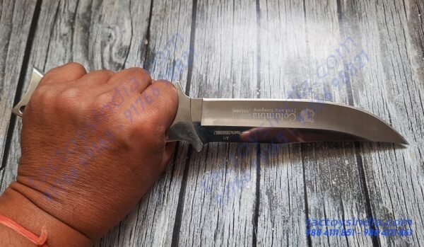 Columbia A11 full tang Blade - SS Handle scales with unique Epoxy resin Inserts - Lanyard Hole - Nylon Belt Carry Pouch - utility knife by TactoysIndia knives