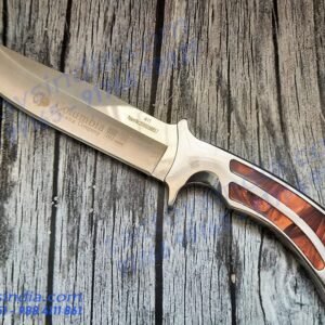 Columbia A11 full tang Blade - SS Handle scales with unique Epoxy resin Inserts - Lanyard Hole - Nylon Belt Carry Pouch - utility knife by TactoysIndia knives