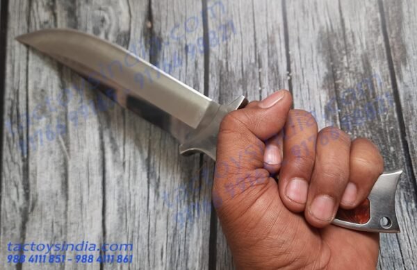 Columbia A11 full tang Blade - SS Handle scales with unique Epoxy resin Inserts - Lanyard Hole - Nylon Belt Carry Pouch - utility knife by TactoysIndia knives