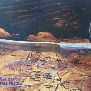 Columbia A12 Indian Kirpan Shaped Traditional Punjabi Knife / Single Pc Built with Turquoise Stone Inlay handle / Lanyard Hole / Full Tang carbon Steel blade by Tactoys India