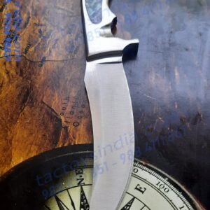 Columbia A12 Indian Kirpan Shaped Traditional Punjabi Knife / Single Pc Built with Turquoise Stone Inlay handle / Lanyard Hole / Full Tang carbon Steel blade by Tactoys India