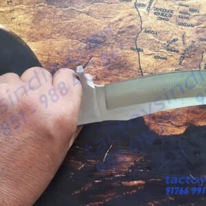 Columbia A12 Indian Kirpan Shaped Traditional Punjabi Knife / Single Pc Built with Turquoise Stone Inlay handle / Lanyard Hole / Full Tang carbon Steel blade by Tactoys India