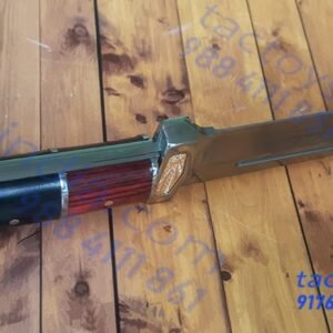 Columbia A16 full tang Blade - Fuller SS frame handle - Dark and Red hardwood Handle - SS guard and Bolster with Lanyard Hole utility knife by Tactoys India