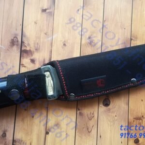 Columbia A16 full tang Blade - Fuller SS frame handle - Dark and Red hardwood Handle - SS guard and Bolster with Lanyard Hole utility knife by Tactoys India