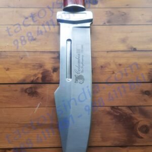 Columbia A16 full tang Blade - Fuller SS frame handle - Dark and Red hardwood Handle - SS guard and Bolster with Lanyard Hole utility knife by Tactoys India