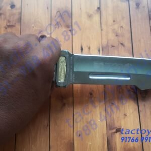 Columbia A16 full tang Blade - Fuller SS frame handle - Dark and Red hardwood Handle - SS guard and Bolster with Lanyard Hole utility knife by Tactoys India