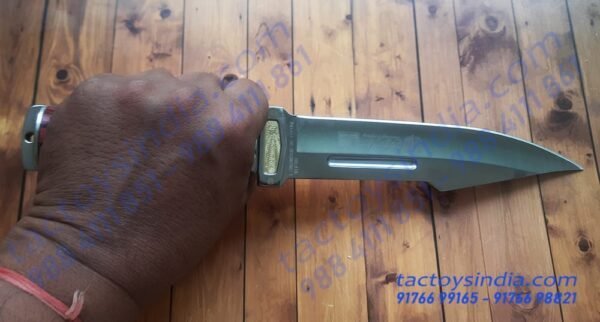 Columbia A16 full tang Blade - Fuller SS frame handle - Dark and Red hardwood Handle - SS guard and Bolster with Lanyard Hole utility knife by Tactoys India