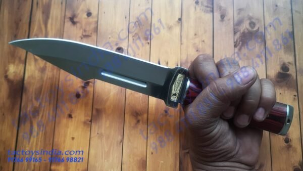 Columbia A16 full tang Blade - Fuller SS frame handle - Dark and Red hardwood Handle - SS guard and Bolster with Lanyard Hole utility knife by Tactoys India