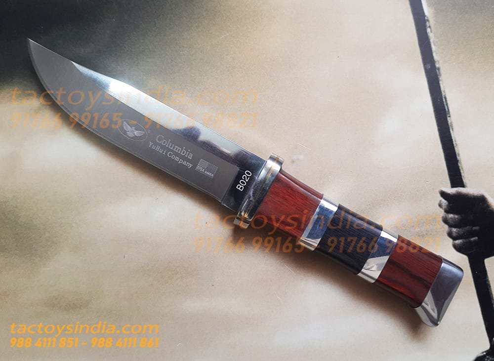 Columbia-B020-Simple-Classic-Knife-1 Columbia B020 Simple Classic Knife / 440c Steel / Made like a Gun / Travelers Special Pocket Size / Full tang / Unique Red, Black wood n SS handle Tactoysindia.com