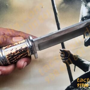 Columbia-SA49-Antique-Deer-Antler-Handle-Scales-Bowie-Knife