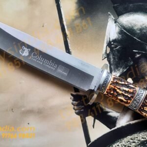 Columbia-SA49-Antique-Deer-Antler-Handle-Scales-Bowie-Knife