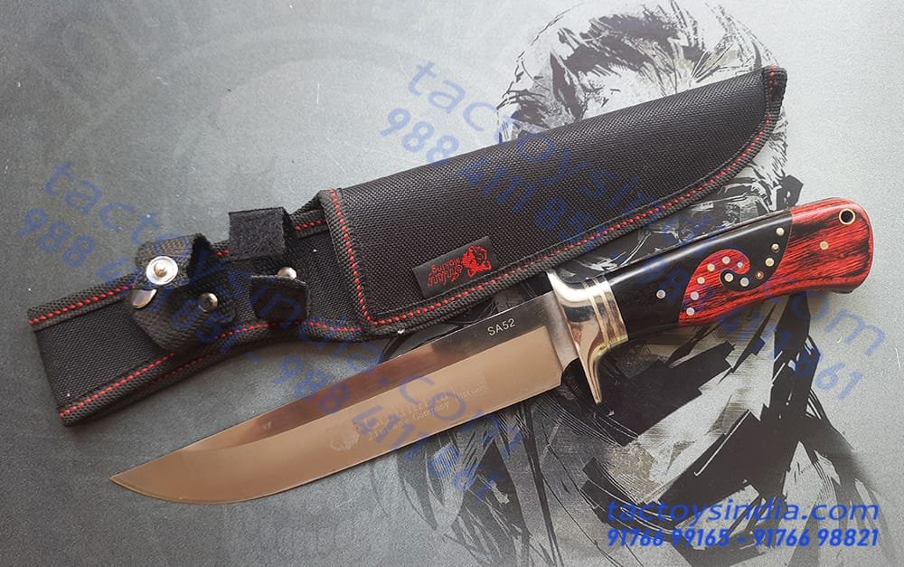 Columbia-SA52-Rare-Red-and-Black-wood-handle-3 Columbia SA52 Rare Red and Black wood handle / Brass insert Lanyard hole / Brass Handle Pins / 440c Knife Blade test161616.tactoysindia.com