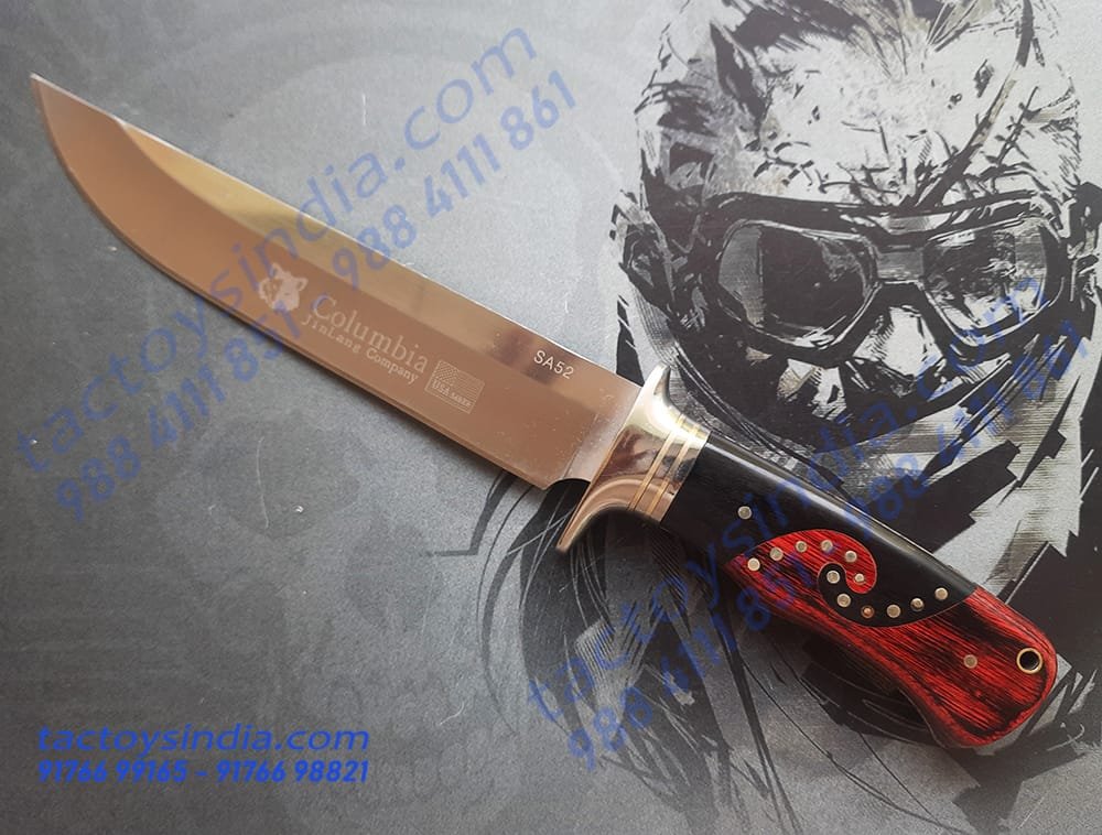 Columbia-SA52-Rare-Red-and-Black-wood-handle-4 Columbia SA52 Rare Red and Black wood handle / Brass insert Lanyard hole / Brass Handle Pins / 440c Knife Blade test161616.tactoysindia.com