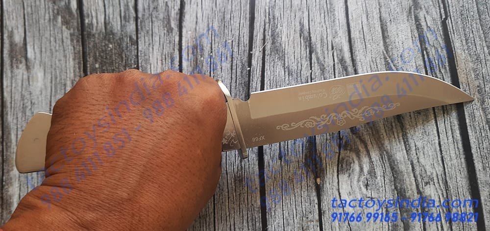 Columbia XF66 Classical Vintage desing full tang knife blade / 330c tempered Knife / Engraved Stainless Steel And Hardwood handle Survival knife Tactoys India