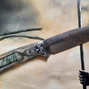 Columbia XF67 Unique Beauty Full tang Knife / 440c Stainless steel built / Inbuilt Paracord Braided Handle / SS n Hardwood handle Tactoys India