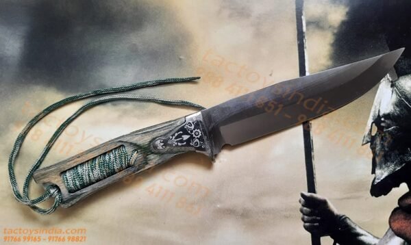 Columbia XF67 Unique Beauty Full tang Knife / 440c Stainless steel built / Inbuilt Paracord Braided Handle / SS n Hardwood handle Tactoys India