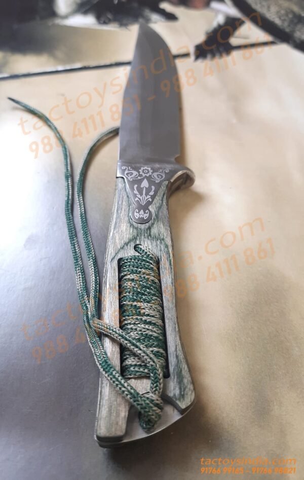Columbia XF67 Unique Beauty Full tang Knife / 440c Stainless steel built / Inbuilt Paracord Braided Handle / SS n Hardwood handle Tactoys India