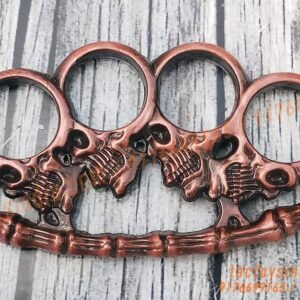 4-Bad-Skulls-n-Bones-Copper-Colour-Thick-Knuckles-Metal-Punisher