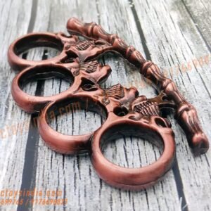 4-Bad-Skulls-n-Bones-Copper-Colour-Thick-Knuckles-Metal-Punisher