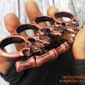 4-Bad-Skulls-n-Bones-Copper-Colour-Thick-Knuckles-Metal-Punisher