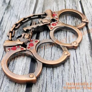 Antique-Hand-Cuffs-and-Revolver-Gun-Colour-Thick-Metal-knuckleduster–-knuckles-knucks-knucklering