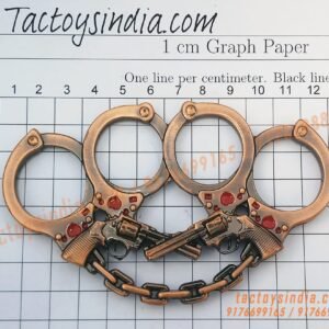 Antique-Hand-Cuffs-and-Revolver-Gun-Colour-Thick-Metal-knuckleduster–-knuckles-knucks-knucklering