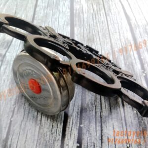 Antique-Hand-Cuffs-and-Revolver-Black-Colour-Thick-Metal-knuckleduster-Safety-Punch-Tactical-Self-defen