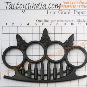 Black-3-Spikes-Paracord-Braidable-Knuckles-4-Finger-Ring-Punching-Weapon-India
